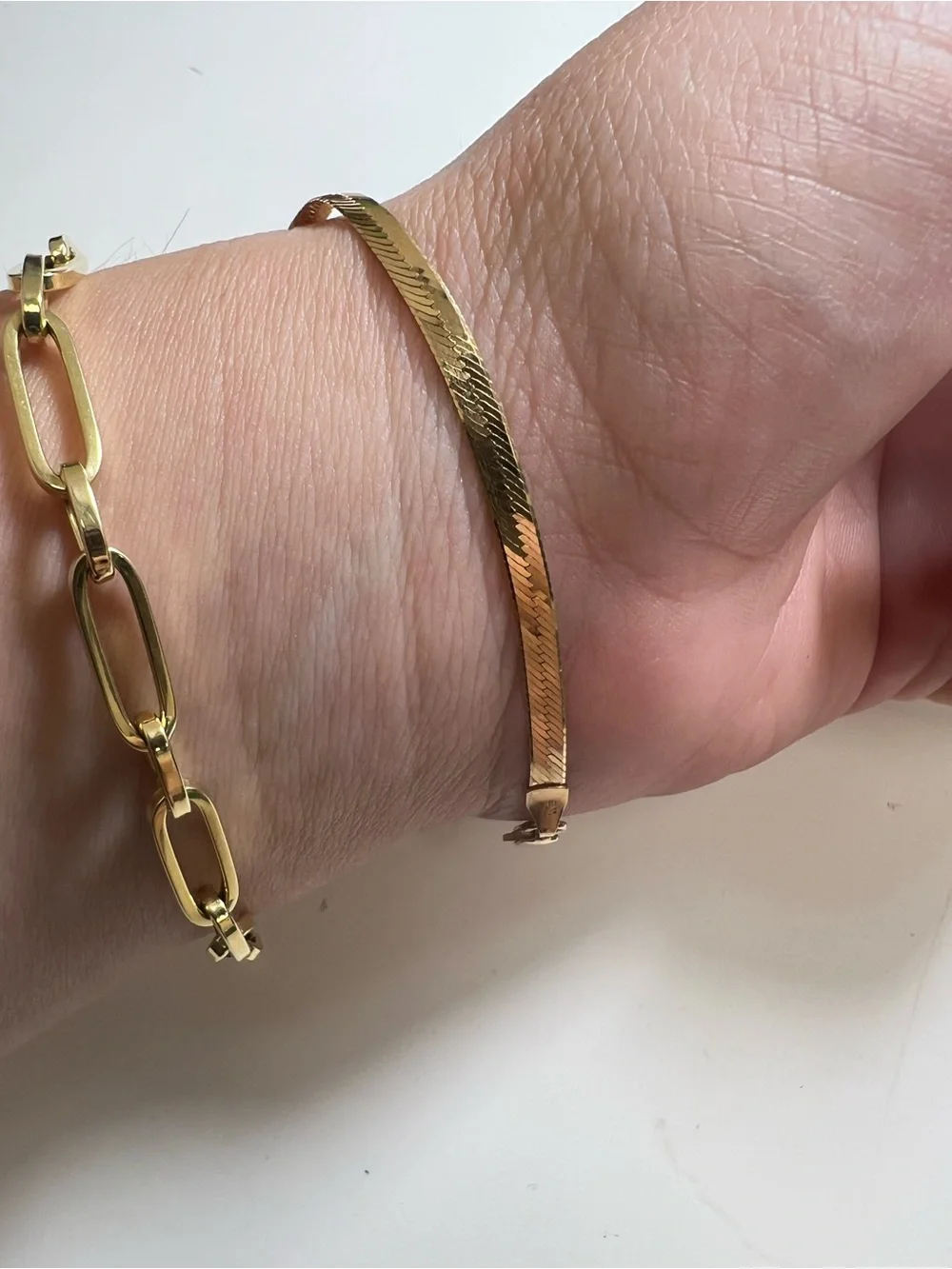 14K Yellow Gold Gold Herringbone Bracelet